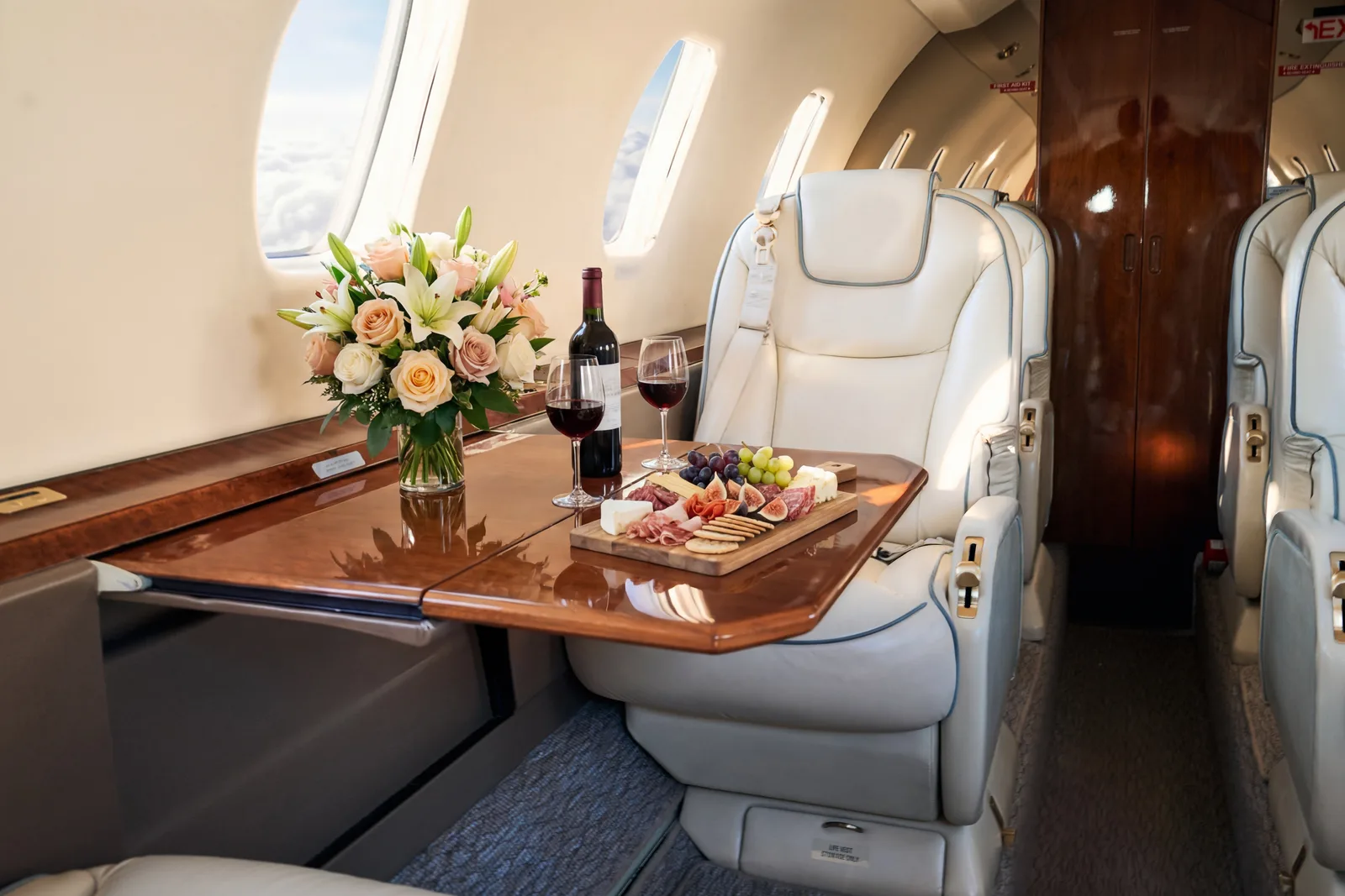 Citation XLS cabin with table service setup