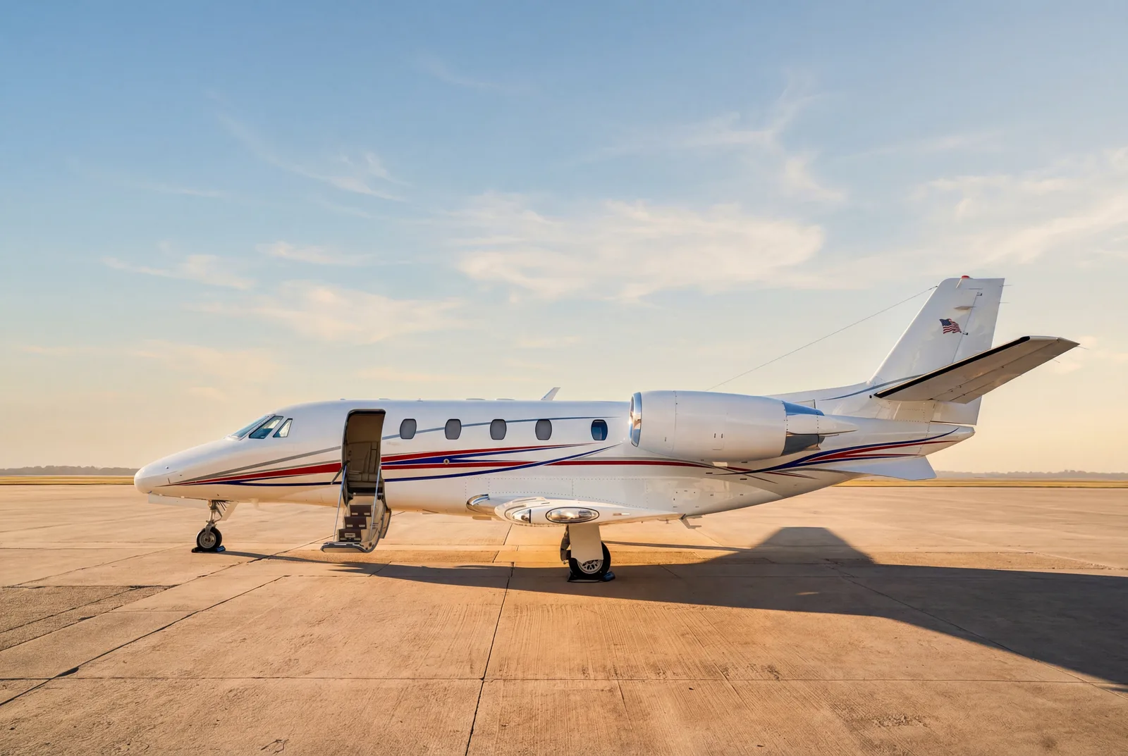 Citation XLS side profile on ramp